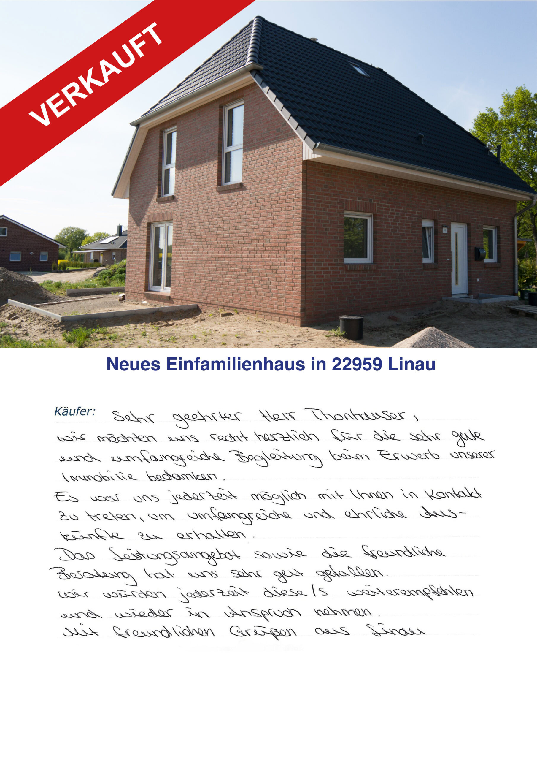 Modernes Einfamilienhaus in Linau mit Garten, fertiggestellt von Thonhauser Immobilien.